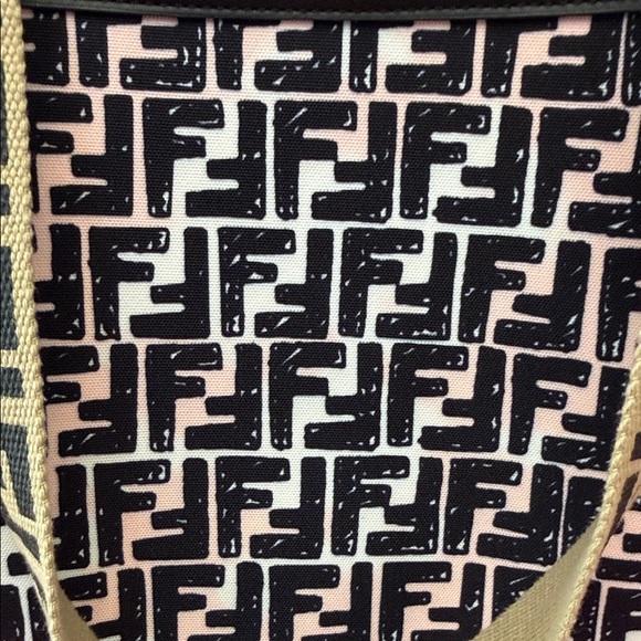 Women's Black White and Pink Tote Bag - Picture 4 of 16